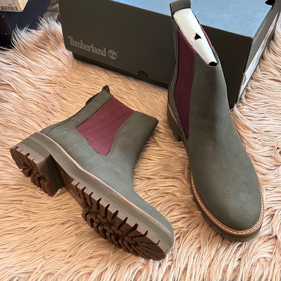 timberland booties COURMAYEUR VALLEY CHELSEA BOOTS green new - Picture 4 of 15